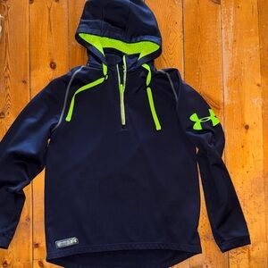 Under Armour  Navy Hoodie with Neon Green Accents